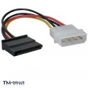 4 Pin IDE to 2X IDE Molex PSU Power Y Splitter Cable - 110656110371 - T - 45342